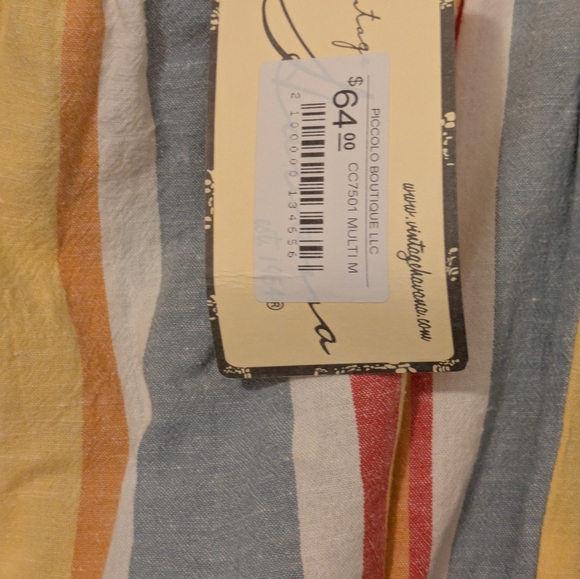 Vintage Havana Striped Jumpsuit with Belt Size Medium Spring & Summer Wear - Picture 6 of 9